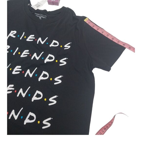 Love Tribe Trendy Unisex T Shirt Round Neck Plus Size 1X Print Friends Black New - Picture 7 of 10